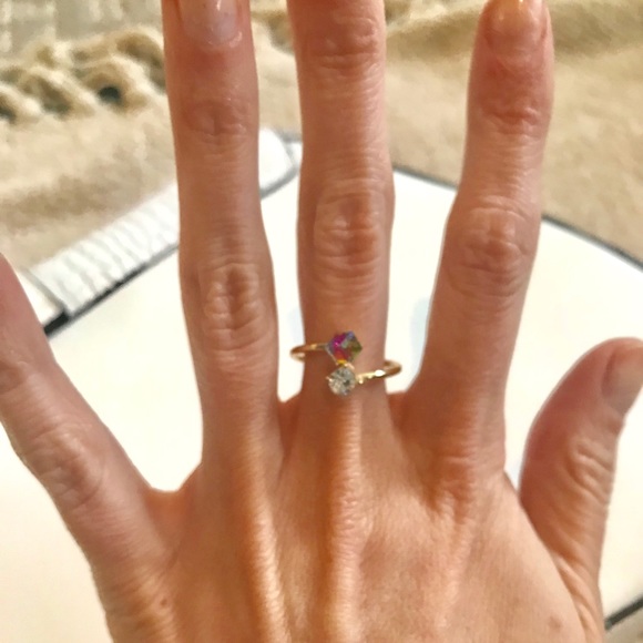 LAST! NWT dainty multi color midi ring initial - Picture 4 of 5